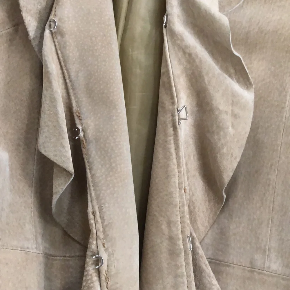 Boston proper size 12 camel color leather long coat - Picture 7 of 15
